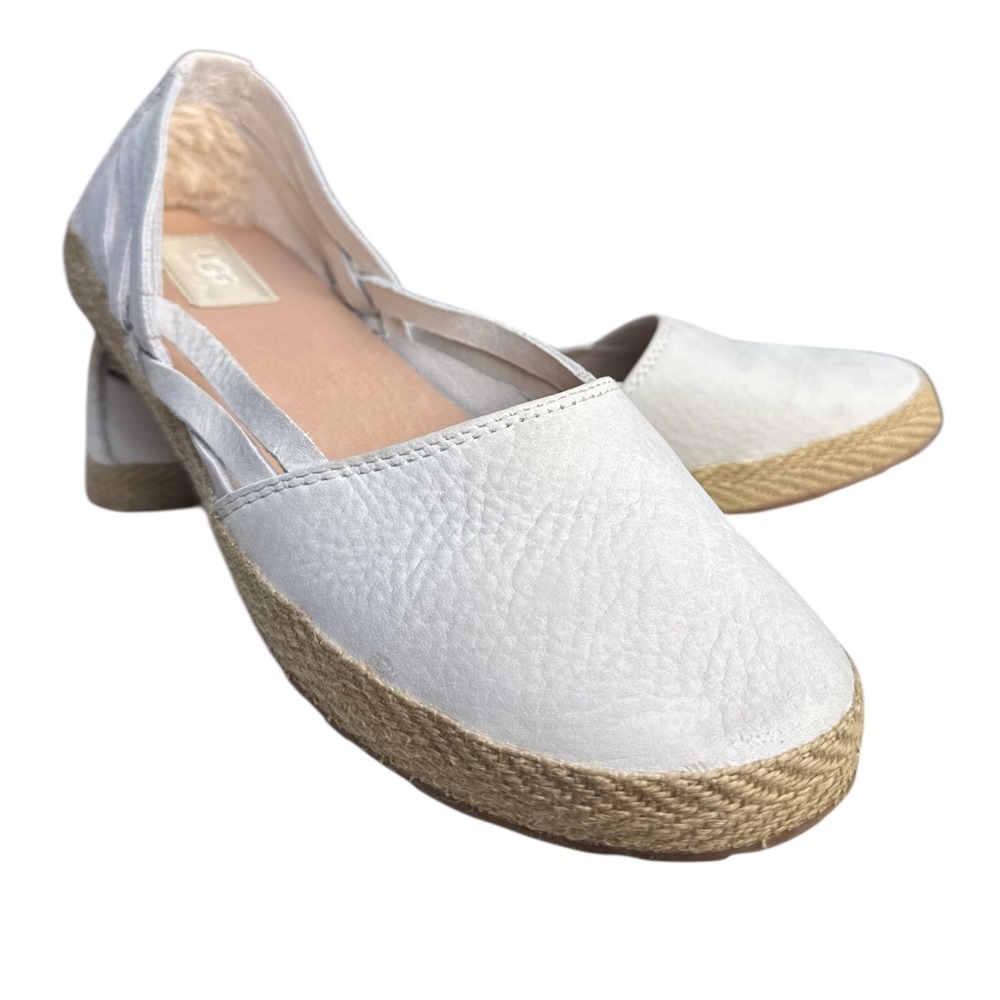 UGG Cicely Cream Leather Slip-On‎ Flats Women's Comfort Everyday Size 10 Shoes